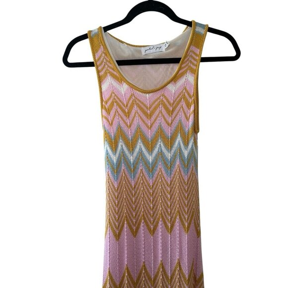 Womens Petal & Pup Maxi Crochet Lined Dress Size 6 Colorful Boho Festival Knit - Picture 4 of 8